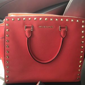 Michael kors studded bag with shoulder strap